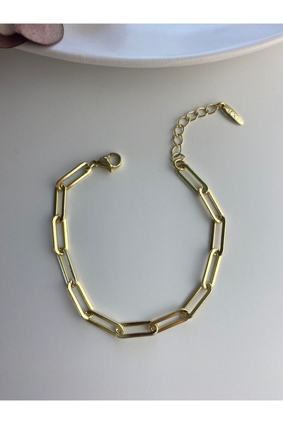 XUPİNGS 14k Altın Rengi Ataç Bileklik 17cm+3cm uzatma zinciri