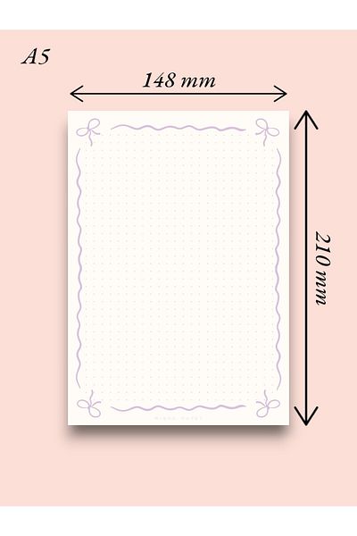 Mirya Notes A5 Ribbon Patterned Notepad - Notepad - Notepad (Dotted)