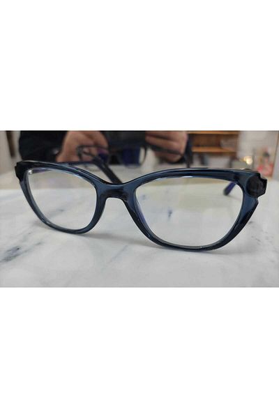 Vogue Vo5293-S 27647C 53Ekt-Medium Cat Eye Women's Blue Light Protection Screen Glasses (Transparent Blue)