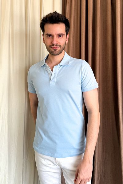 ModaPlaza Tricou cu gât polo pentru bărbați 3225