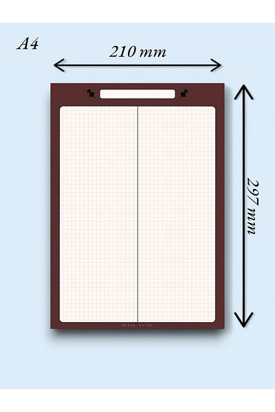 Mirya Notes A4 Fastener Patterned Notepad - Notepad - Notepad (Checked)