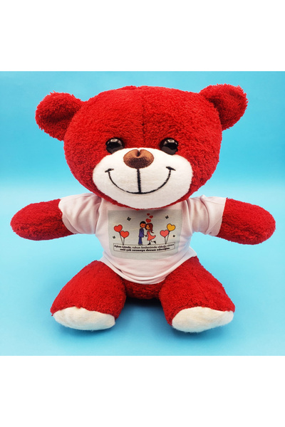 Skygo تي شيرت لطيف للأزواج بنمط الدب الأحمر