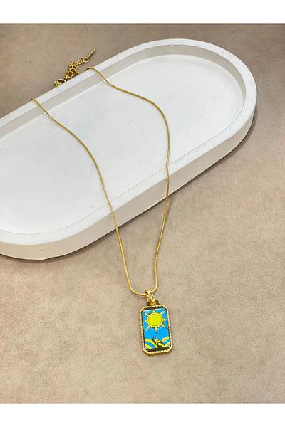 İNN JEWELLERY قلادة فولاذية مع شكل التارو غير المشوه (ضمان المستورد لمدة عامين)