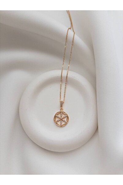Minne Jewelry-Accessory قلادة زهرة مستديرة - قلادة فولاذية - قلادة زهرة فولاذية