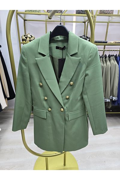 Omka Moda Women's Blazer Jacket - Epaulet Buttoned
