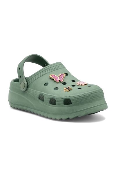 Sonimix Ez129.01 High Sole Women's Croos Slippers Khaki