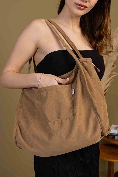 fluffy Mute Bag Camel 00s Shopper Bag Geantă de umăr pentru școală căptușită ...