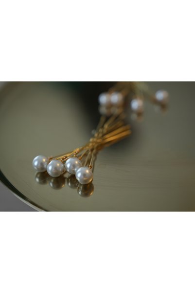 İstoria Bridal Incilçi Gold Pins Set, 12 Hair Pins and Engagement Accessories
