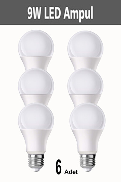 Eslight 9 Watt Tasarruflu Led Ampul Beyaz Işık 6500K E84A