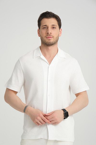 Store Men's 100% Cotton Button down Shirt - Stylish and Comfortable Short Sleeve Design, Summer Fashion