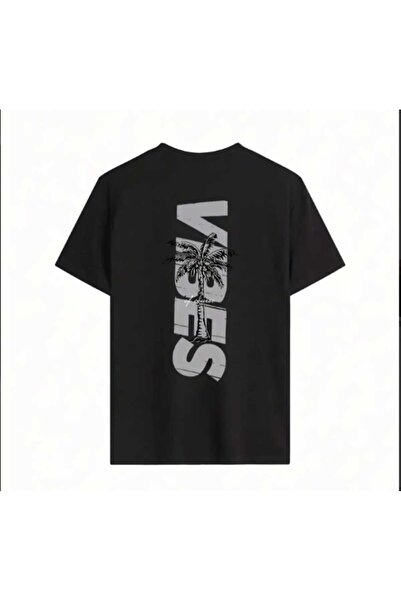 FULL TOLERANCE Vibes Printed Oversize Crew Neck Άνετο Unisex καλοκαιρινό μπλο...