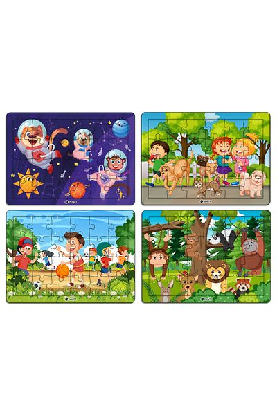 kutuTR 🧠 ✨   Educational 4-Piece Mdf Wooden Puzzle Set |   24 Pieces X 4 |   18X25Cm ✨ 🧠   Set 17