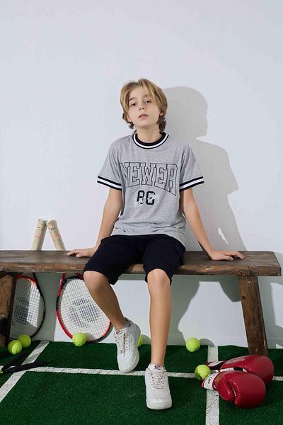RAPAPA Boy's Summer Combed Cotton Bottom Top Shorts Set 3967-66