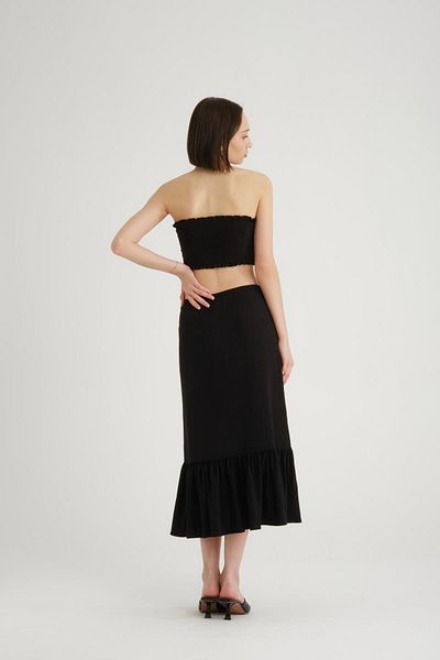 Store 100% Cotton, Stylish Black Strapless Maxi Dress