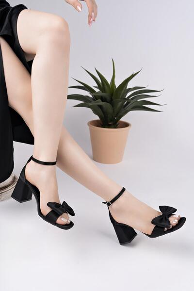 Çaçaroz Ayakkabı Παπούτσια με τακούνι μεγάλου μεγέθους σατέν φιόγκο με μονό λ...