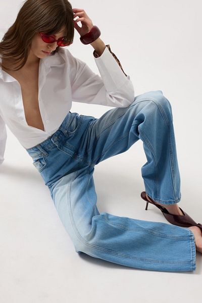civetta Stitching Detail Wide Leg Jean