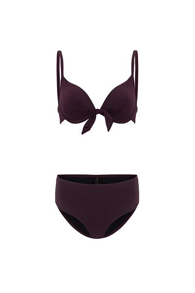 AQUAVİVA Aquaviva Women's Plum Jasmine Bow Underwire Bikini Set