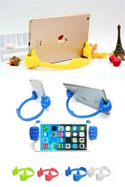 Bundera El Şeklinde Taşınabilir Silikon Masaüstü Telefon Tablet Tutucu Telefon Tutacağı Standı