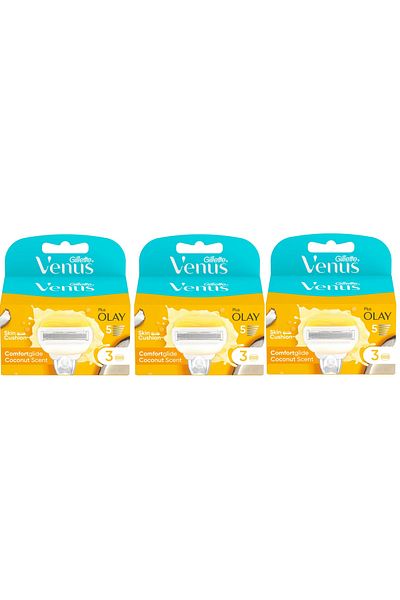 Gillette Venus Comfortglide Olay Women's Shaver 3 Pack Replacement Head X 3Pcs