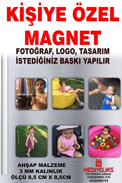 HEDİYELİKS Kişiye Özel Ahşap Buzdolabı Magneti, Fotomagnet, Fotoğraflı Magnet,