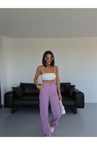leyla sanat sanata yeni bir bakış açısı Leyla Sanat a New Perspective on Art Cargo Pants - Lilac