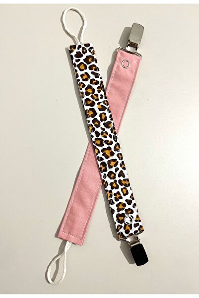 melsia Store - 2li Set Bebek Emzik Askısı - Leopar - Mercan