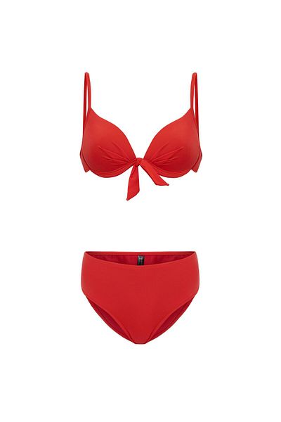 AQUAVİVA Aquaviva Women's Red Jasmine Bow Underwire Bikini Set