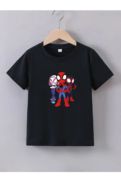 makiteks Βαμβακερό μπλουζάκι για αγόρια και παιδιά 5-14 ετών Spidey and Friends
