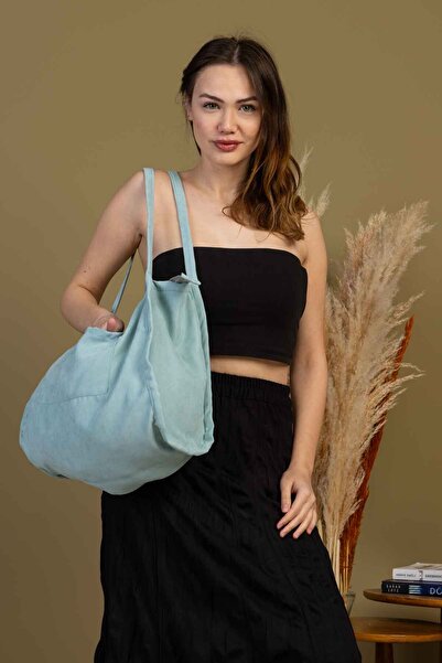 fluffy Mute Bag Turquoise / Mint Green 00s Shopper Bag Сумка на блискавці з підкладкою для школи (32/36)