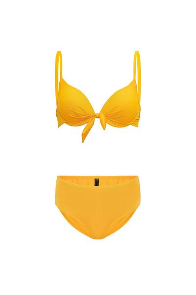 AQUAVİVA Aquaviva Women's Mustard Jasmine Bow Underwire Bikini Set