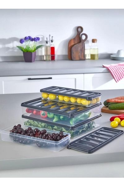 VZN Storage Container Refrigerator Organizer Set Refrigerator Organizer Ice Cube Container