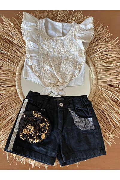 EBRU ÖZÖRGÜCÜ Devojčin set Lan bluza i teksas hlačica