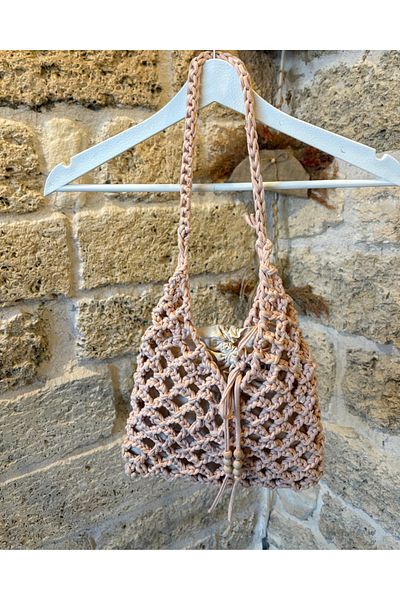 Nora Hand Knitted Bagged Mesh Combed Cotton Rope Shoulder Bag