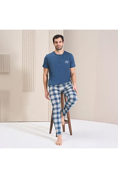 Over Sleep by Poleren Over Sleep 1751 Ανδρική μονόμπλε μακρυμάνικη φόρμα πιτζάμα τεσσάρων εποχών