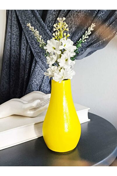 E.M.S AVM Vazo Damla Vazo Dekoratif Vazo SARI Renk 13 Cm X 7 Cm SARI RENK.
