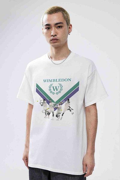 Tee&more. Μπλουζάκι Wimbledon Legendary Ανδρικά Τενίστες με στάμπα Premium Unisex Oversize