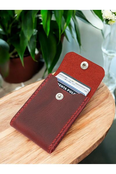 PENTA POL - O Cronder Genuine Leather Vertical Model Box Card Holder