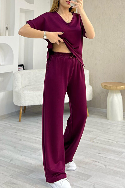 CyRo Σετ αθλητικών φόρμας με λαιμόκοψη με λαιμόκοψη από μαλακό ύφασμα Modal