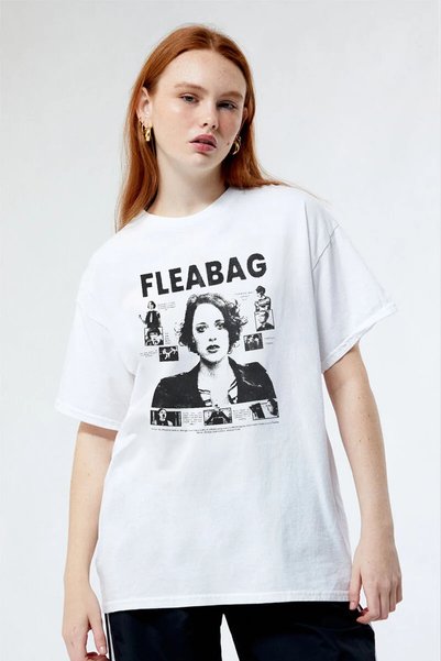 Tee&more. Tricou premium unisex oversize Y2K cu imprimeu Fleabag