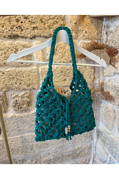 Nora Hand Knitted Bagged Mesh Combed Cotton Rope Shoulder Bag