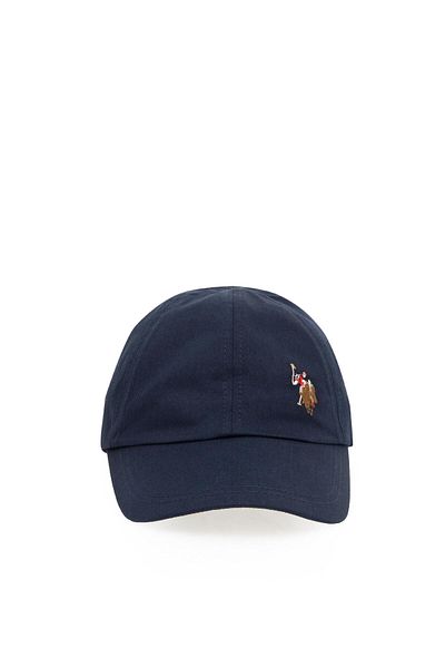 U.S. Polo Assn. Американска поло асоциация. ТЪКАН ПЛАТ ШАПКА В ТЪМНОСИН ЦВЕТЕН ЦВЕТ
