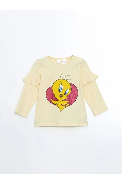 LC Waikiki Yellow Tweety Printed Baby Girl Pajama Set