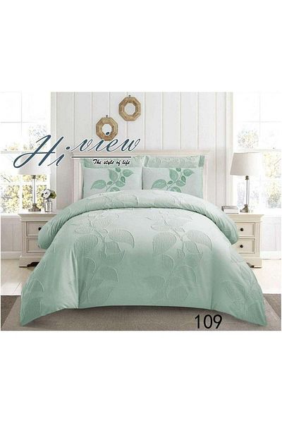 Comfy KING SIZE LUXURIOUS COTTON EMBROIDERED COMFORTER SET 6PC GREEN