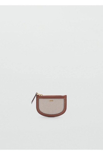 MANGO Woman Μίνι οβάλ θήκη για κάρτες από καμβά