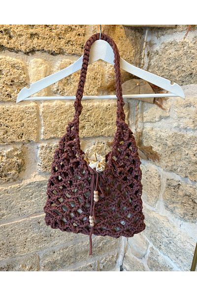 Nora Hand Knitted Bagged Mesh Combed Cotton Rope Shoulder Bag