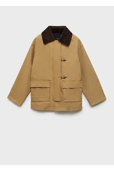 MANGO Woman Pamuklu pilili gömlek