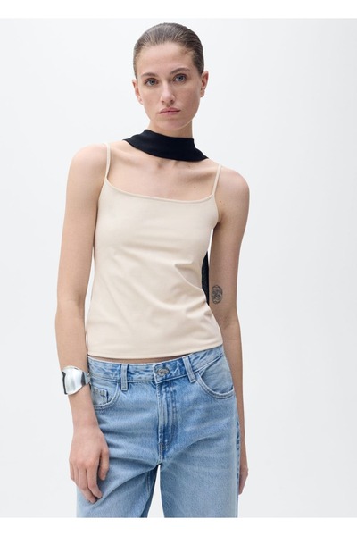 MANGO Woman İnce askılı dar kesim bluz