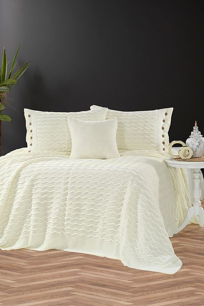 coton doux Tulip Knitwear Bedding Set 240 X 260 (Bone)