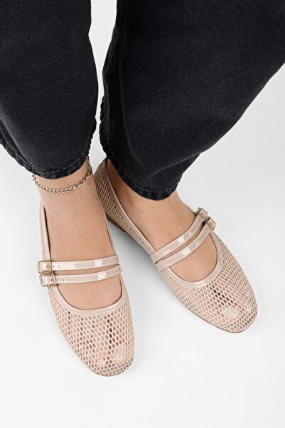 Shoeberry Dámské baleríny Lume Skin Mesh s páskem