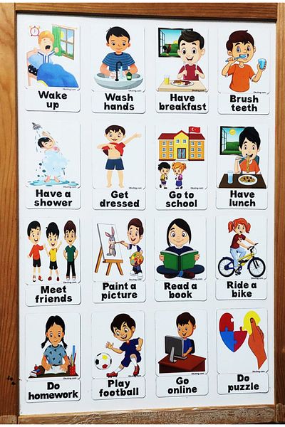 Okuling Magnetic English Word Cards Flashcards - Daily Activities / Daily Activities